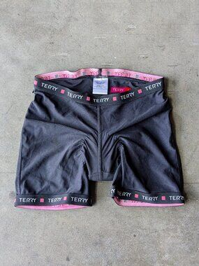 Terry Mesh Cycling Liner Shorts Black Pink Padded Bike Shorts small